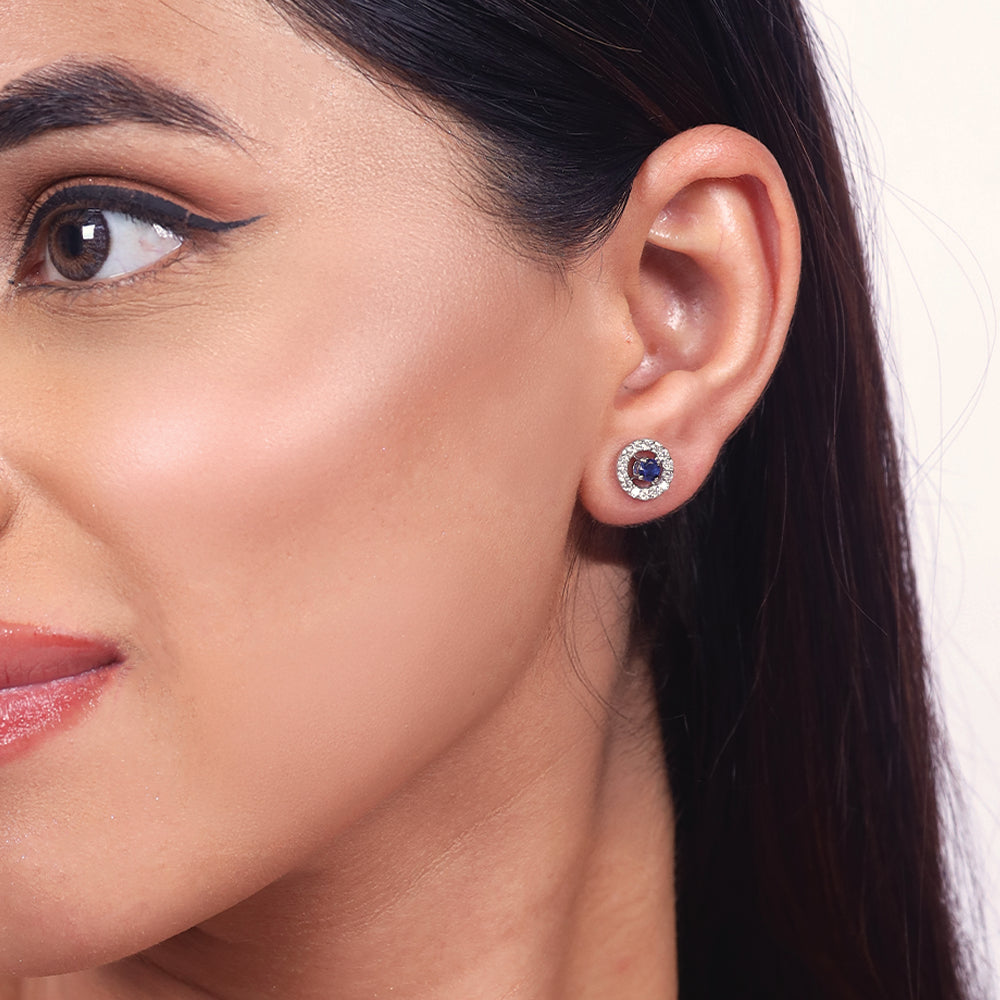 Wink of Protection Studs - 925 Sterling Silver Lab Grown Diamond Earrings
