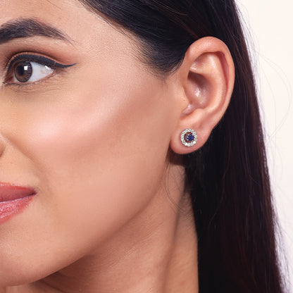 Wink of Protection Studs - 925 Sterling Silver Lab Grown Diamond Earrings