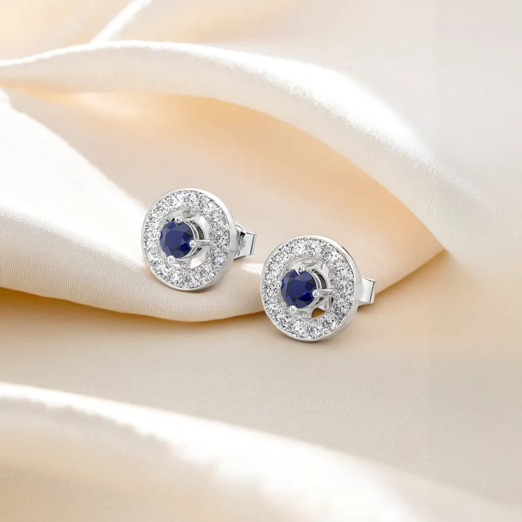 Wink of Protection Studs - 925 Sterling Silver Lab Grown Diamond Earrings