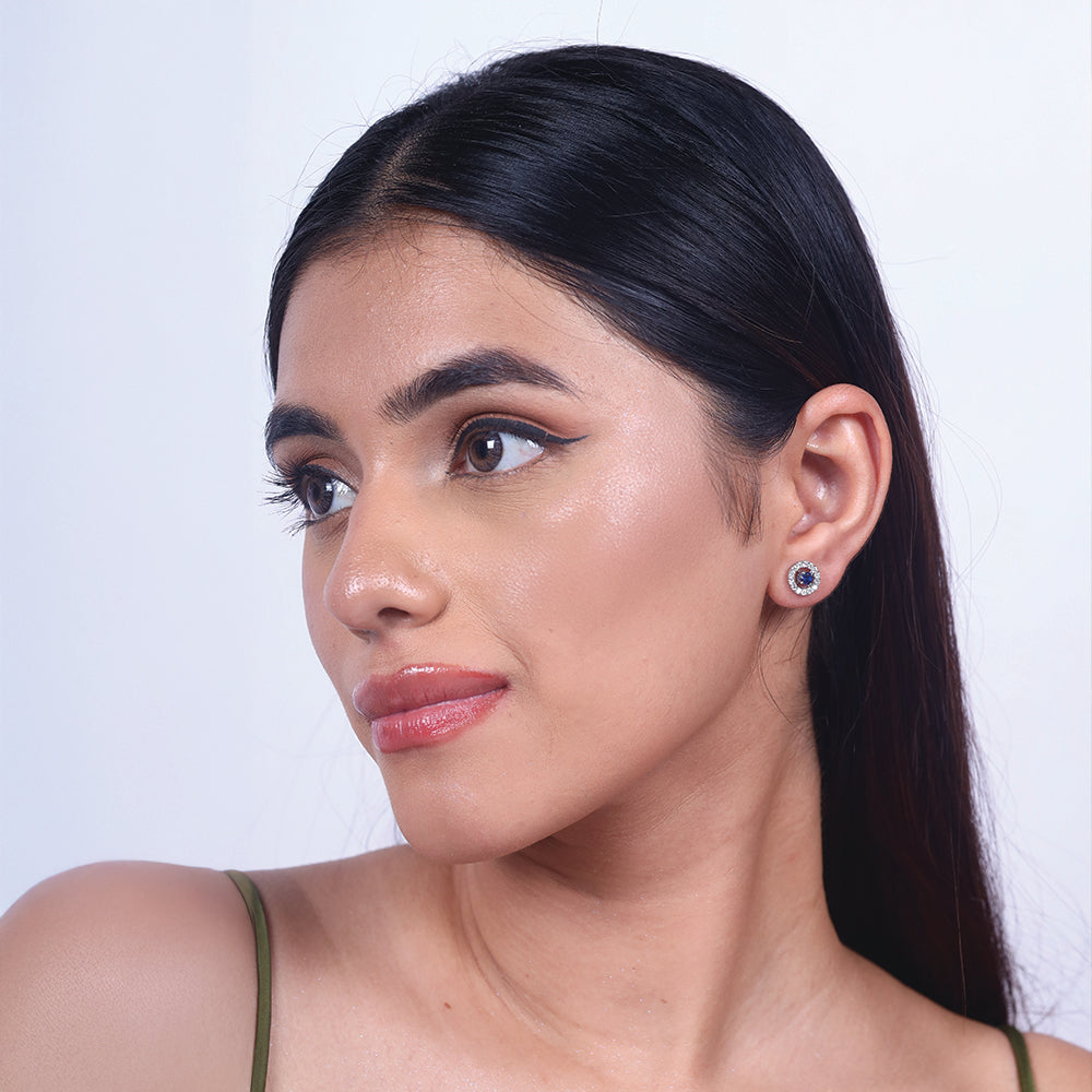 Wink of Protection Studs - 925 Sterling Silver Lab Grown Diamond Earrings