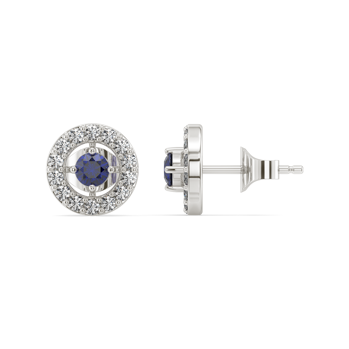 Wink of Protection Studs - 925 Sterling Silver Lab Grown Diamond Earrings