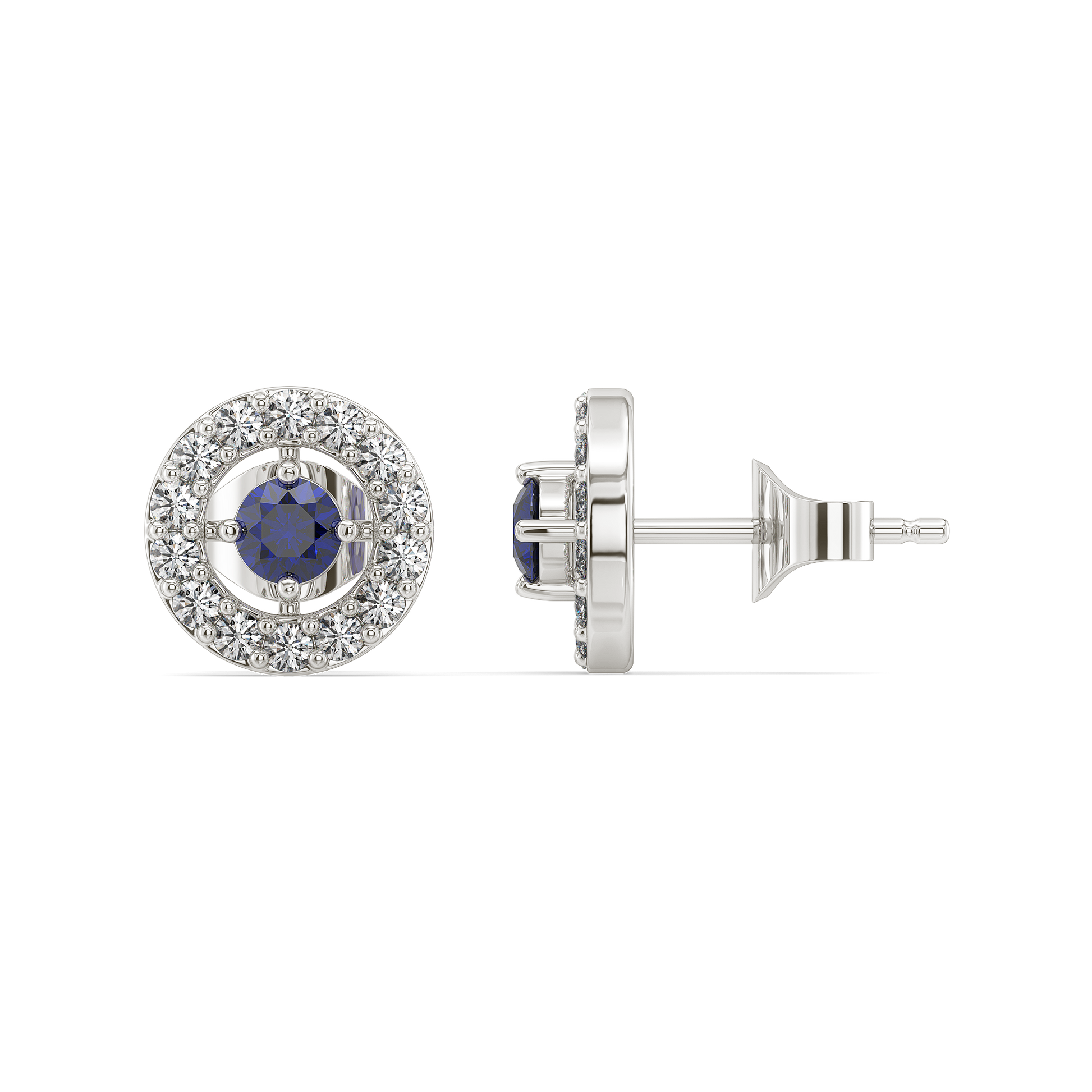 Wink of Protection Studs - 925 Sterling Silver Lab Grown Diamond Earrings