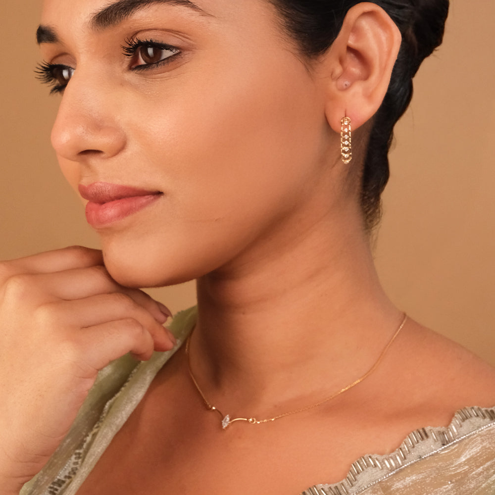 Serene Round - Pure Gold Lab Diamond Hoop Earrings