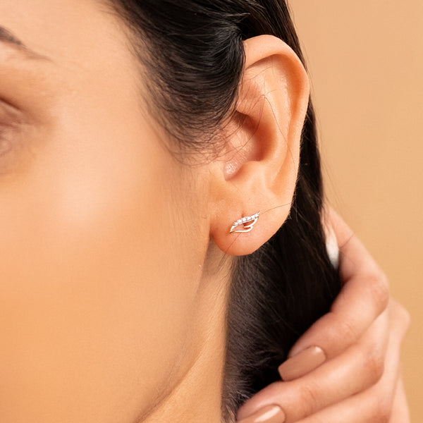 Featherlight Grace Pure 14k Gold Lab Diamond Earrings - Lukson
