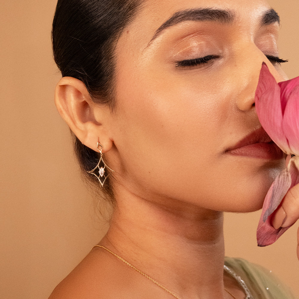 Astra Marquise - Pure Gold Lab Diamond Drop Earrings