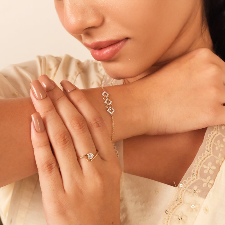 Mini Squares - Pure Gold Lab Diamond Fashion Bracelet