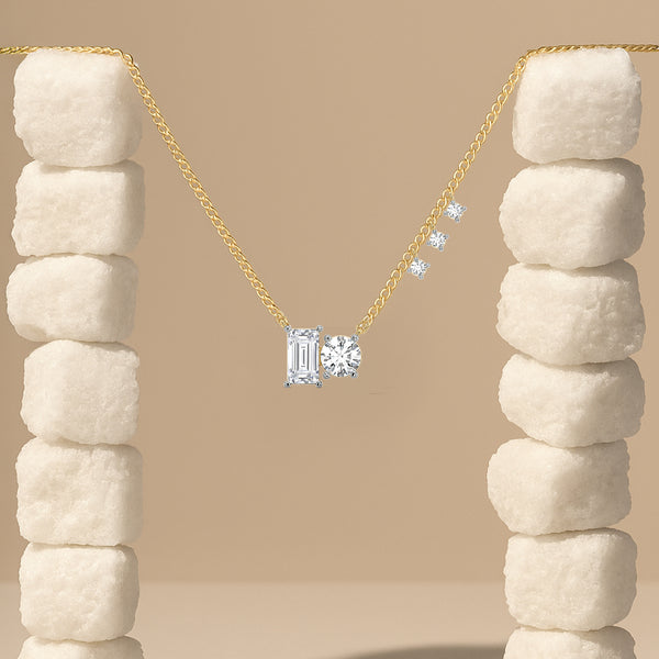 Baguette Brilliance Lab Grown Diamond Necklace - Lukson