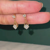 Double Drop – Pure Gold Lab Diamond Pendant and Drop Earrings Set