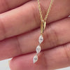 Triple Marquise Pure Gold Lab Diamond Drop Pendant