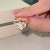 Golden Arch Marquise Pure Gold Lab Diamond Bridal Ring Set