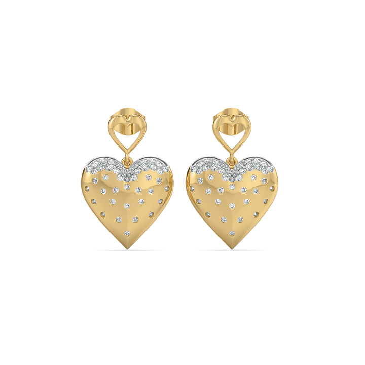 Promise Heart Drop Earrings - 18kt Gold Vermeil Lab Grown Diamond 