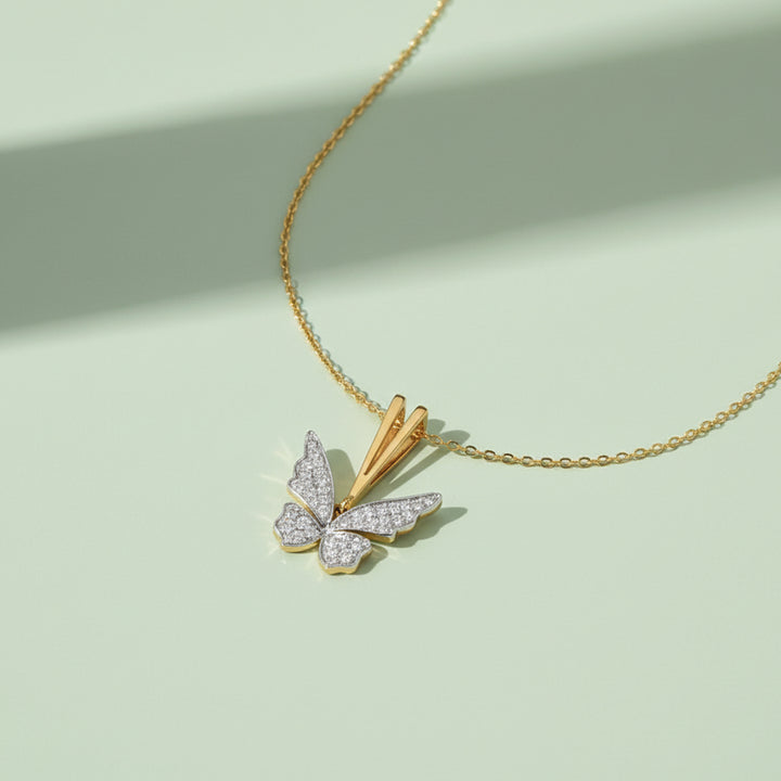 Winged Whimsy - Lab Diamond Pendant Necklace
