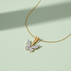 Winged Whimsy - Lab Diamond Pendant Necklace